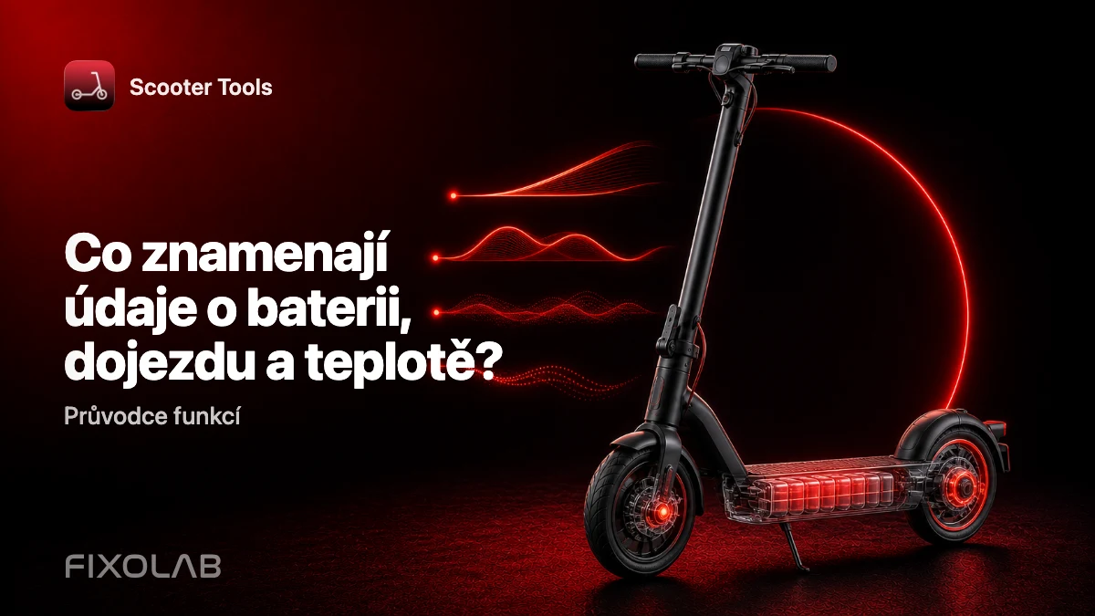Čtení baterie, dojezdu, teploty a nájezdu kilometrů ve Scooter Tools