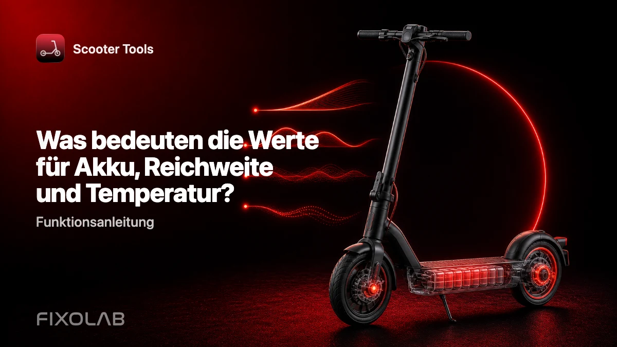 Akku, Reichweite, Temperatur und Laufleistung in Scooter Tools ablesen Akku, Reichweite, Temperatur und Laufleistung in Scooter Tools ablesen