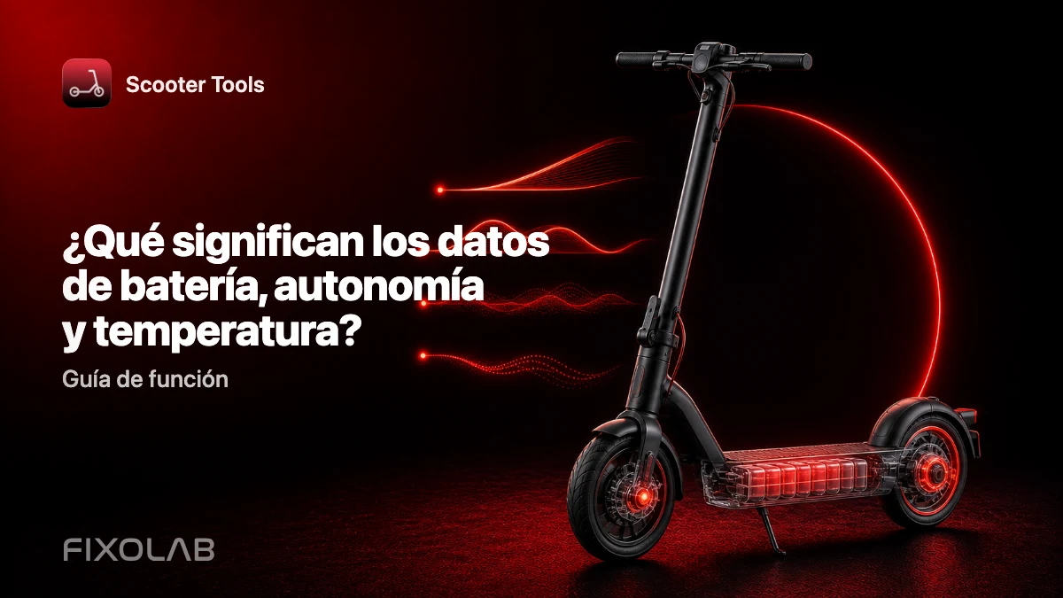 Leer la batería, la autonomía, la temperatura y el kilometraje en Scooter Tools