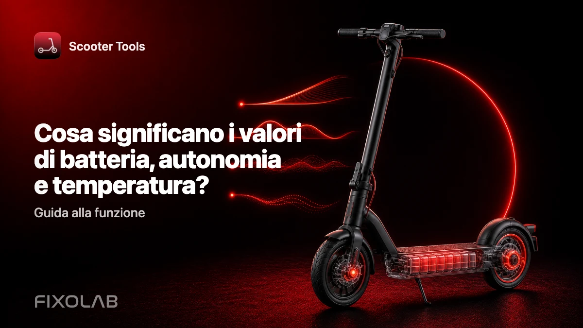 Leggere batteria, autonomia, temperatura e chilometraggio in Scooter Tools