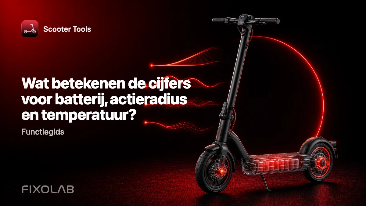 Batterij, actieradius, temperatuur en kilometerstand aflezen in Scooter Tools