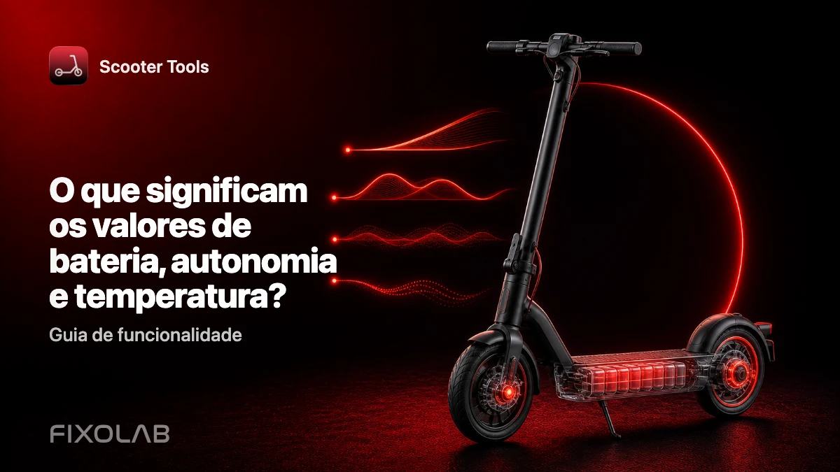 Ler a bateria, a autonomia, a temperatura e a quilometragem no Scooter Tools