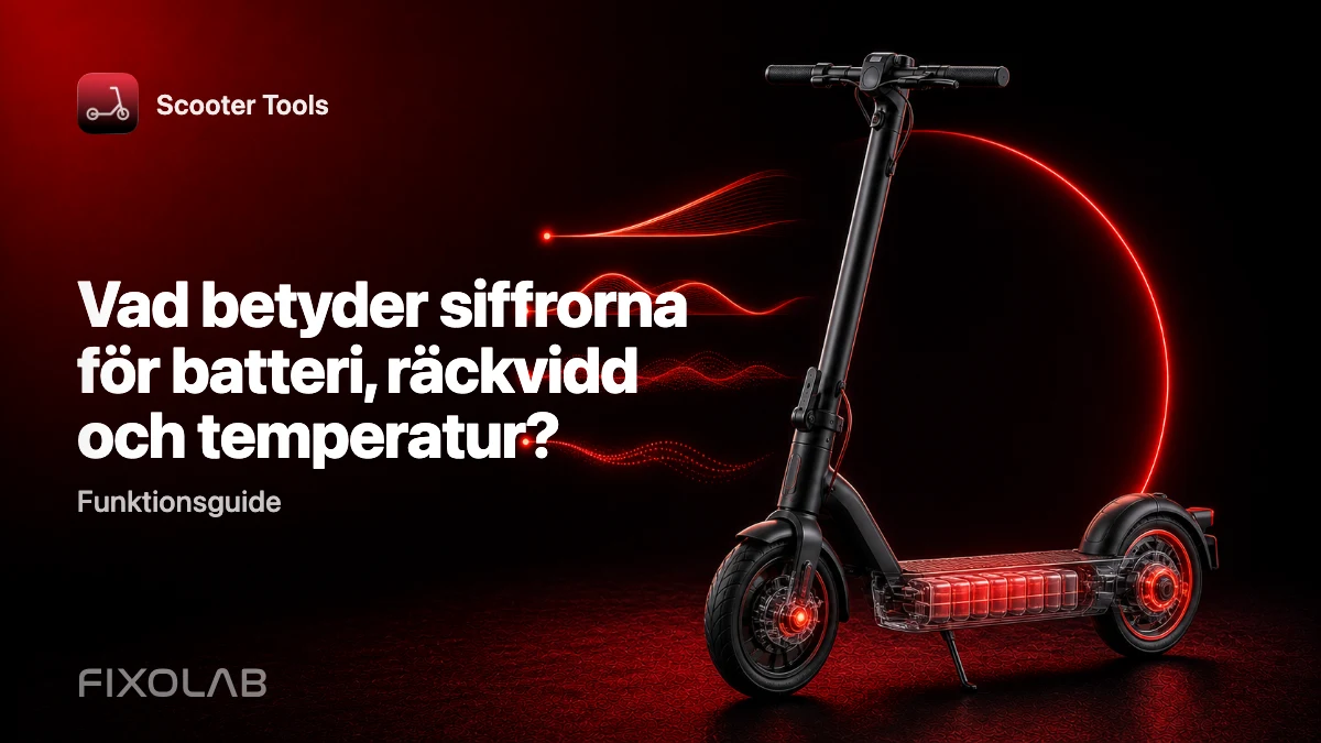 Läsa batteri, räckvidd, temperatur och miltal i Scooter Tools Läsa batteri, räckvidd, temperatur och miltal i Scooter Tools