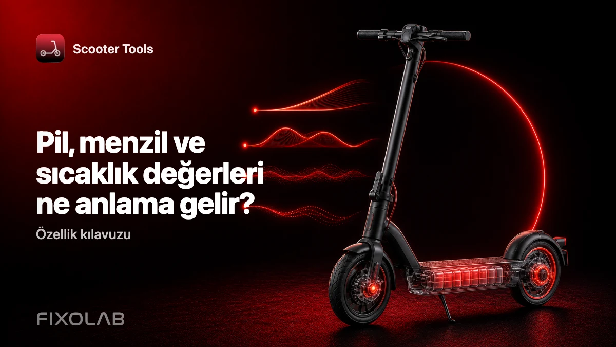 Scooter Tools'ta Pil, Menzil, Sıcaklık ve Kilometreyi Okuma Scooter Tools'ta Pil, Menzil, Sıcaklık ve Kilometreyi Okuma