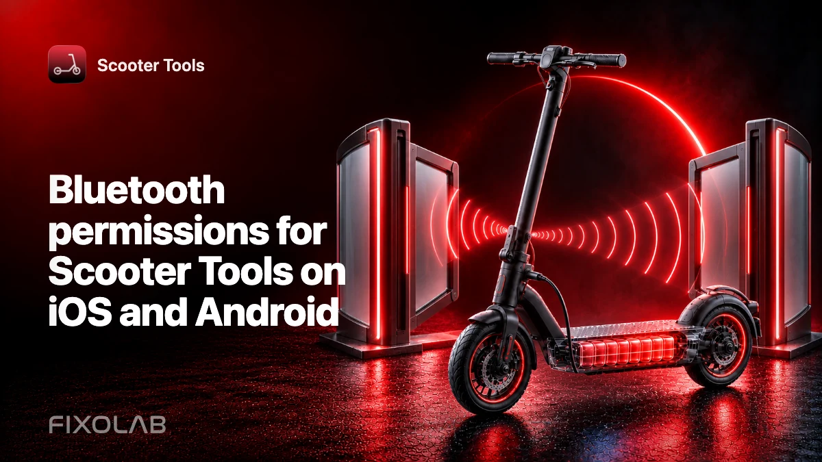 Bluetooth permissions for Scooter Tools on iOS and Android