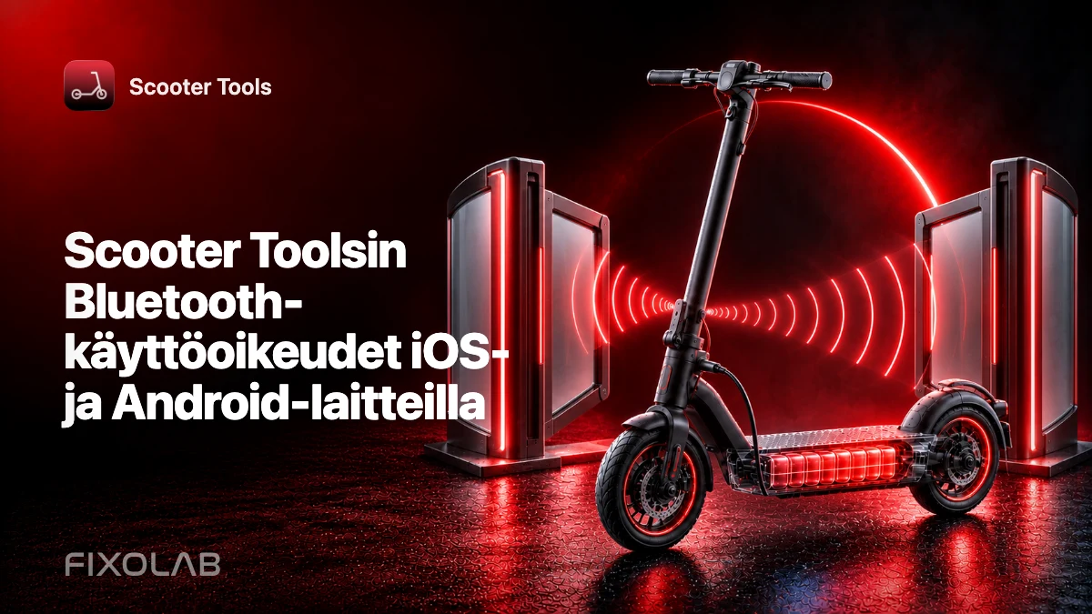 Scooter Toolsin Bluetooth-käyttöoikeudet iOS- ja Android-laitteilla