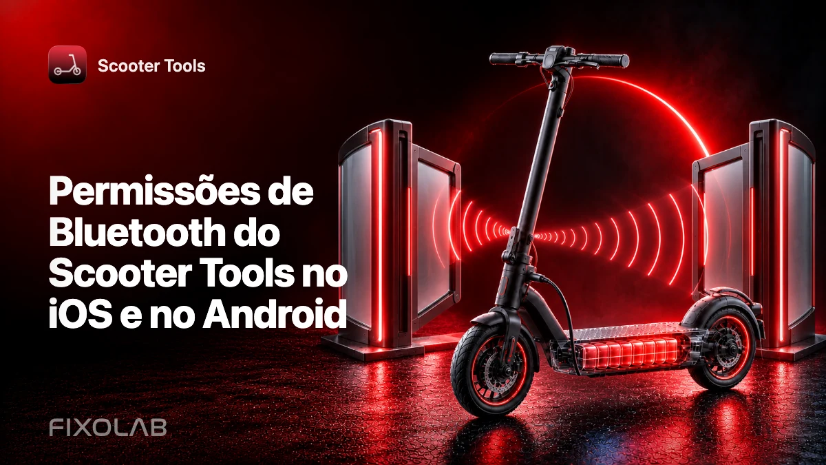 Permissões de Bluetooth do Scooter Tools no iOS e no Android