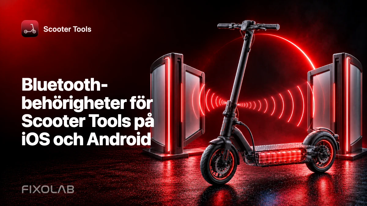 Bluetooth-behörigheter för Scooter Tools på iOS och Android