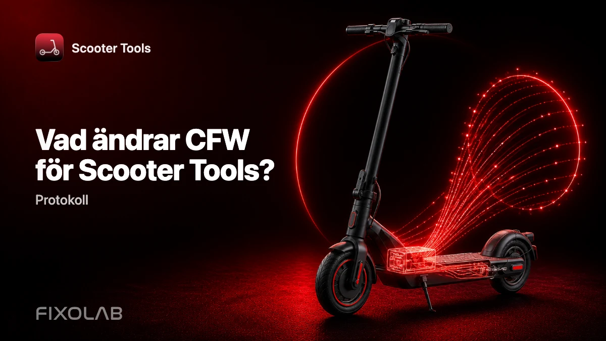 CFW förklarat: vad anpassad firmware ändrar för övervakning i Scooter Tools