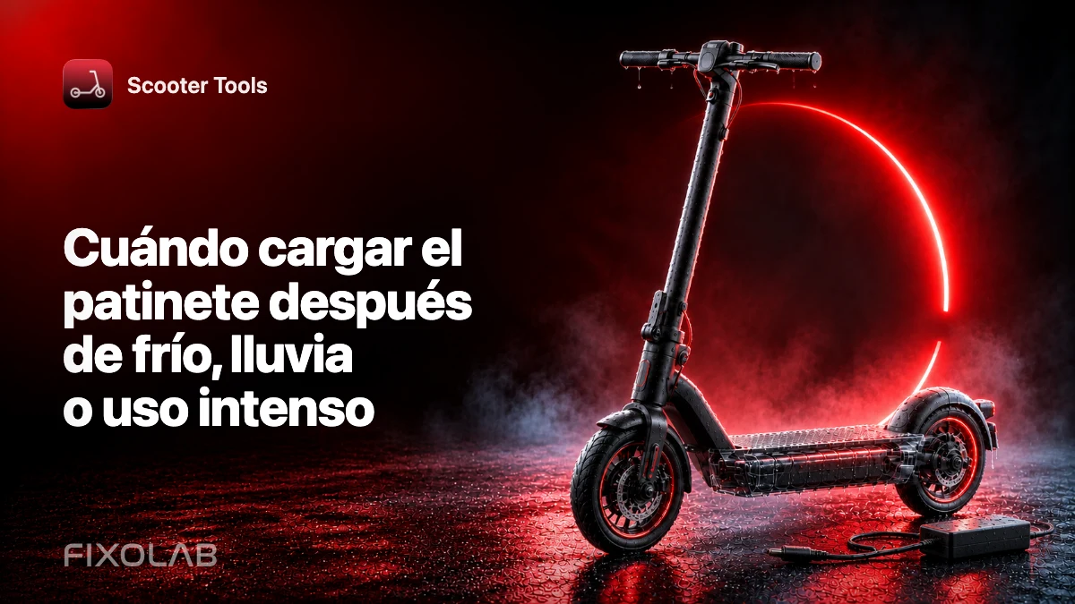 Cuándo cargar el patinete después de frío, lluvia o uso intenso Cuándo cargar el patinete después de frío, lluvia o uso intenso