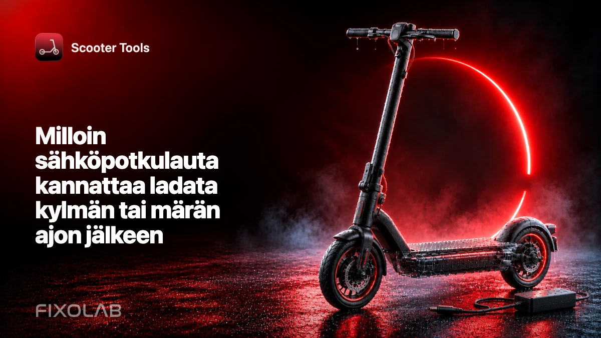 Milloin sähköpotkulauta kannattaa ladata kylmän tai märän ajon jälkeen