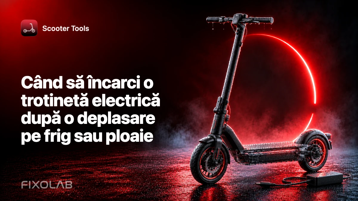 Când să încarci o trotinetă electrică după o deplasare pe frig sau ploaie