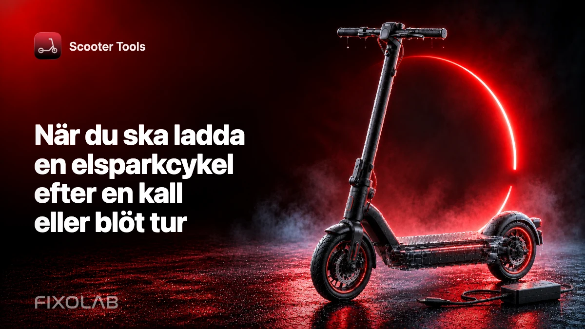 När du ska ladda en elsparkcykel efter en kall eller blöt tur