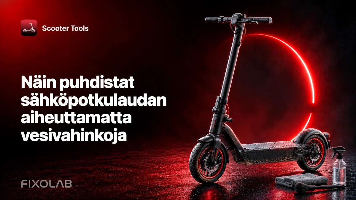 Näin puhdistat sähköpotkulaudan aiheuttamatta vesivahinkoja