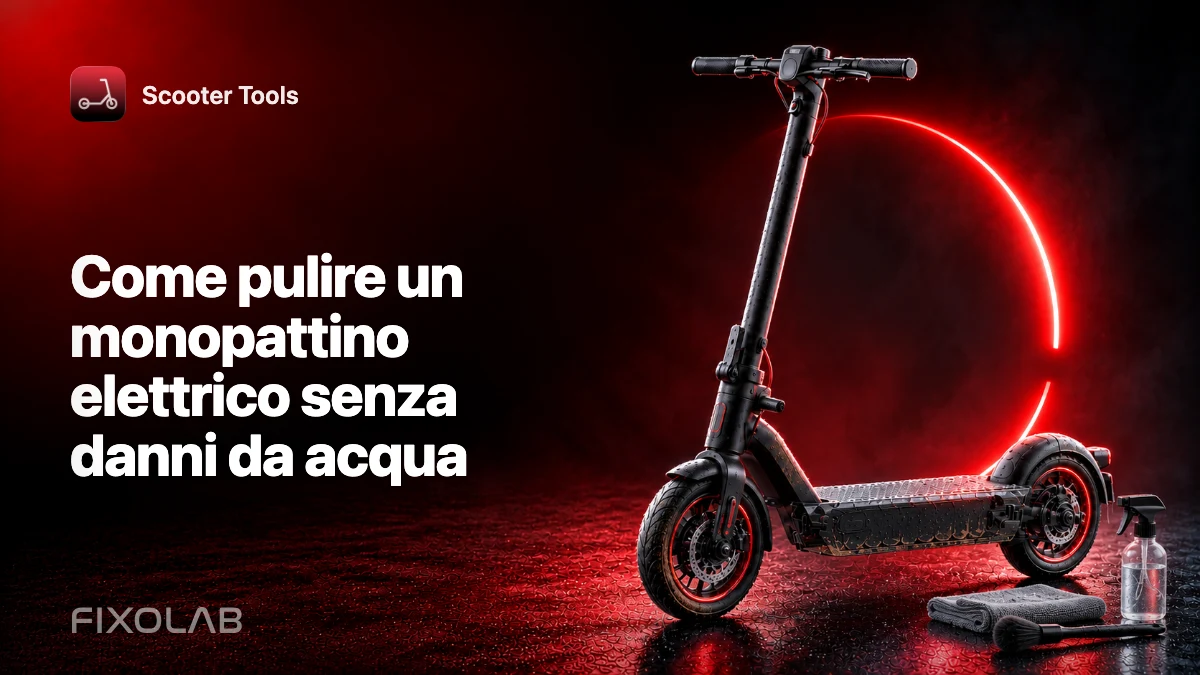 Come pulire un monopattino elettrico senza danni da acqua Come pulire un monopattino elettrico senza danni da acqua