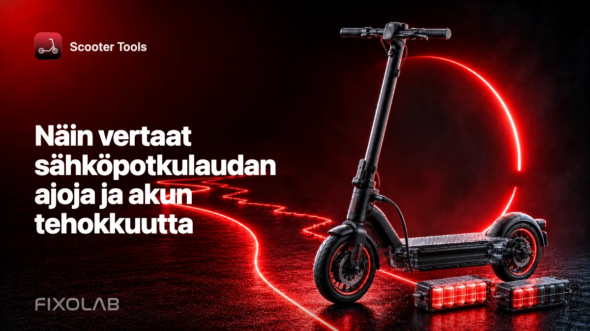 Näin vertaat sähköpotkulaudan ajoja ja akun tehokkuutta Näin vertaat sähköpotkulaudan ajoja ja akun tehokkuutta