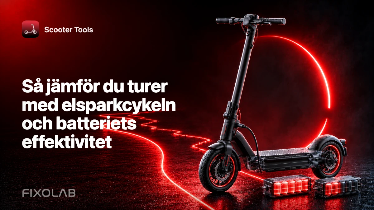 Så jämför du turer med elsparkcykeln och batteriets effektivitet