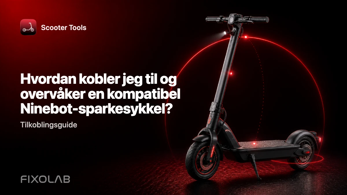 Slik kobler og overvåker du en kompatibel Ninebot-sparkesykkel med Scooter Tools