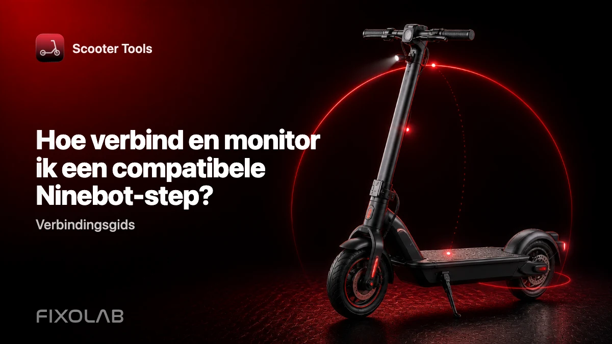 Zo verbind en monitor je een compatibele Ninebot-step met Scooter Tools