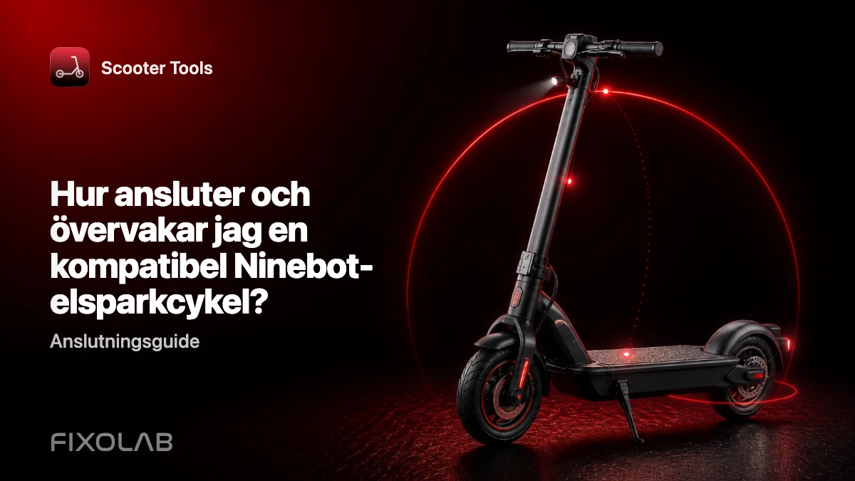 Så ansluter och övervakar du en kompatibel Ninebot-elsparkcykel med Scooter Tools Så ansluter och övervakar du en kompatibel Ninebot-elsparkcykel med Scooter Tools