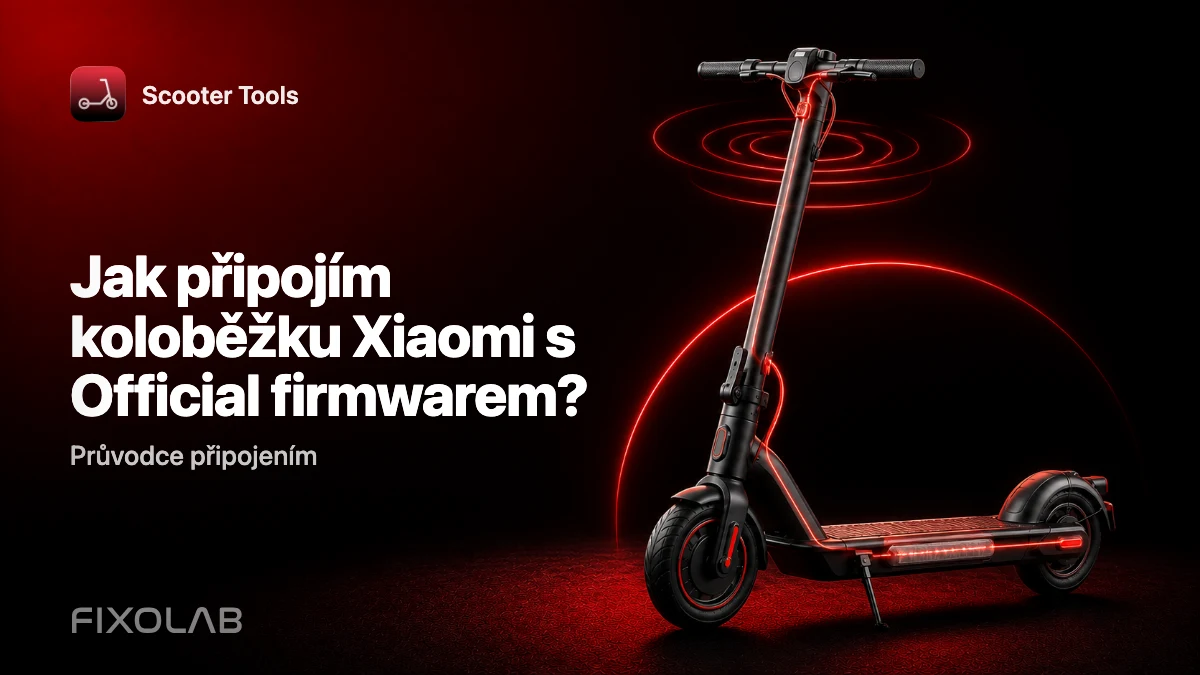 Připojení koloběžky Xiaomi s Official firmwarem ke Scooter Tools