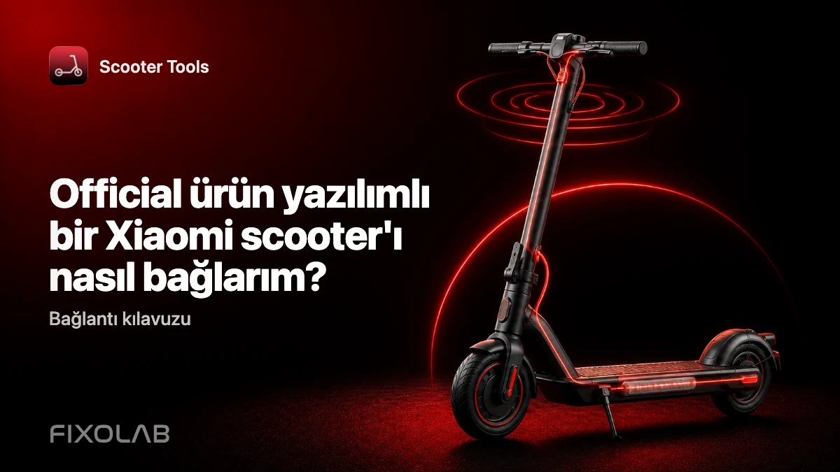 Official ürün yazılımlı Xiaomi scooter'ı Scooter Tools'a bağlama Official ürün yazılımlı Xiaomi scooter'ı Scooter Tools'a bağlama