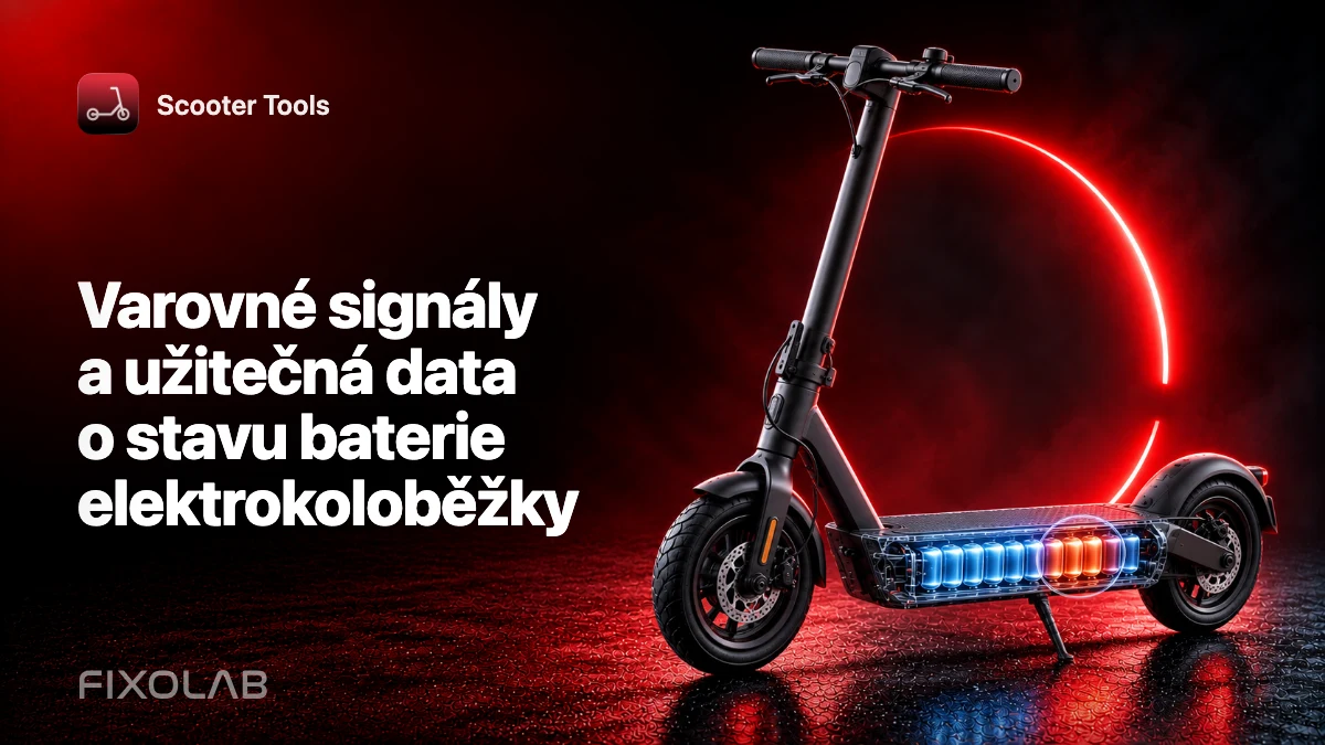 Varovné signály a užitečná data o stavu baterie elektrokoloběžky Varovné signály a užitečná data o stavu baterie elektrokoloběžky
