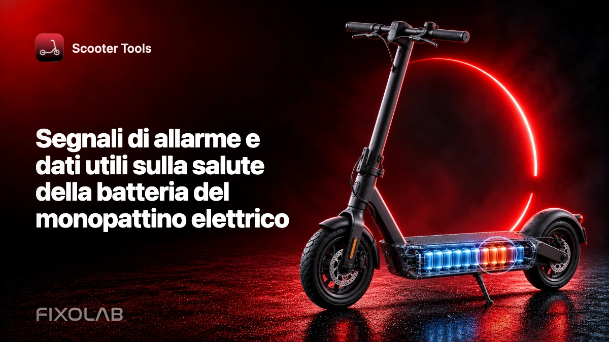 Segnali di allarme e dati utili sulla salute della batteria del monopattino elettrico