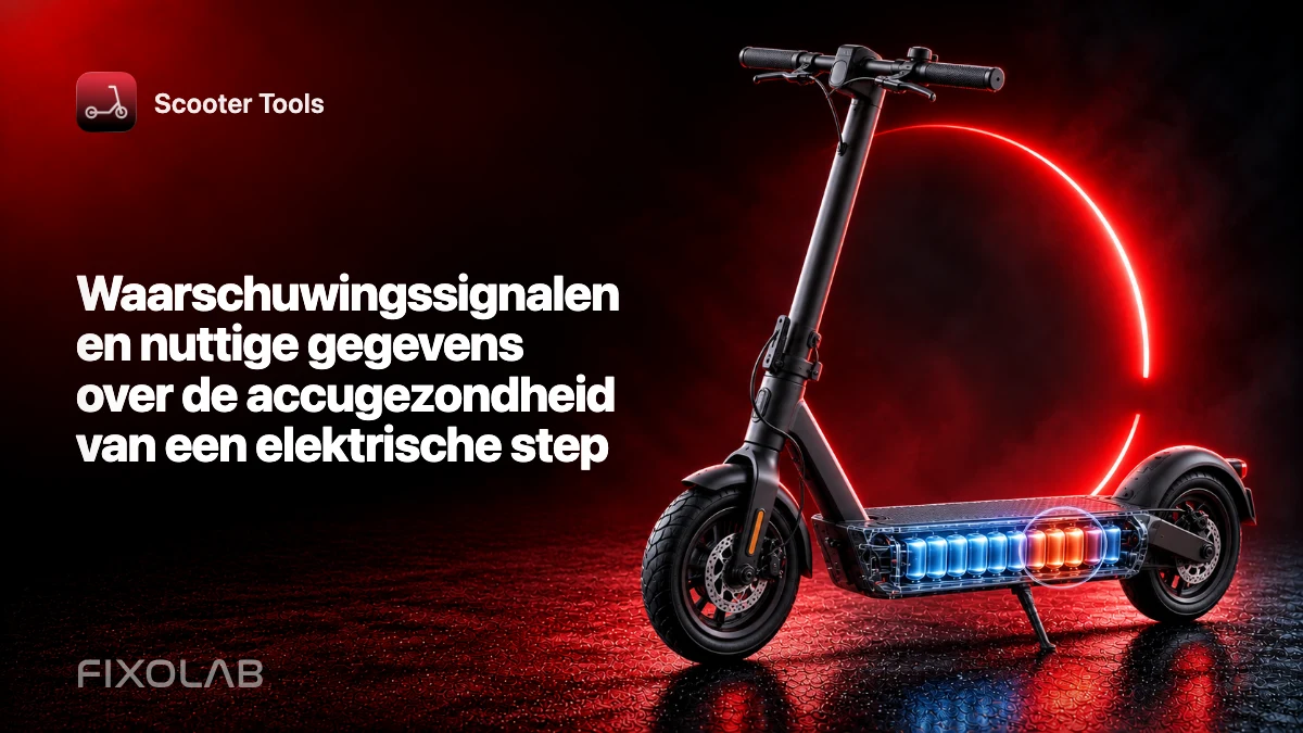 Waarschuwingssignalen en nuttige gegevens over de accugezondheid van een elektrische step