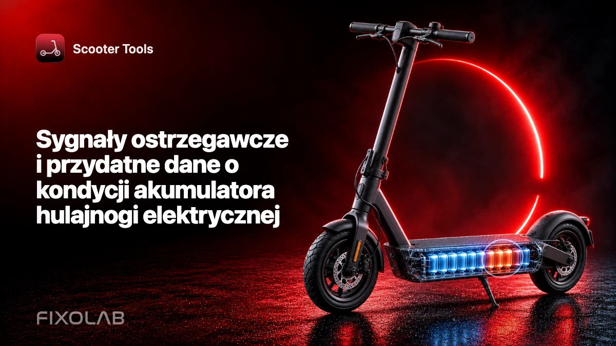 Sygnały ostrzegawcze i przydatne dane o kondycji akumulatora hulajnogi elektrycznej