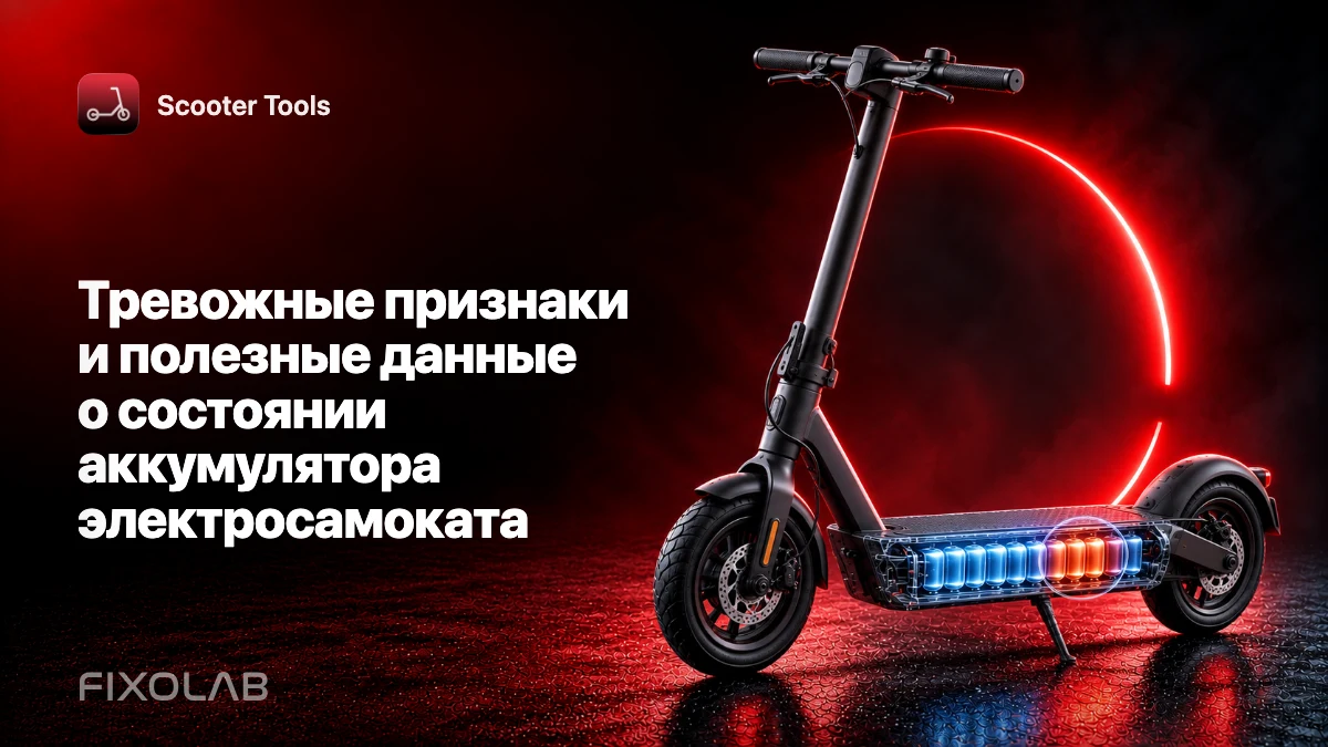 Тревожные признаки и полезные данные о состоянии аккумулятора электросамоката