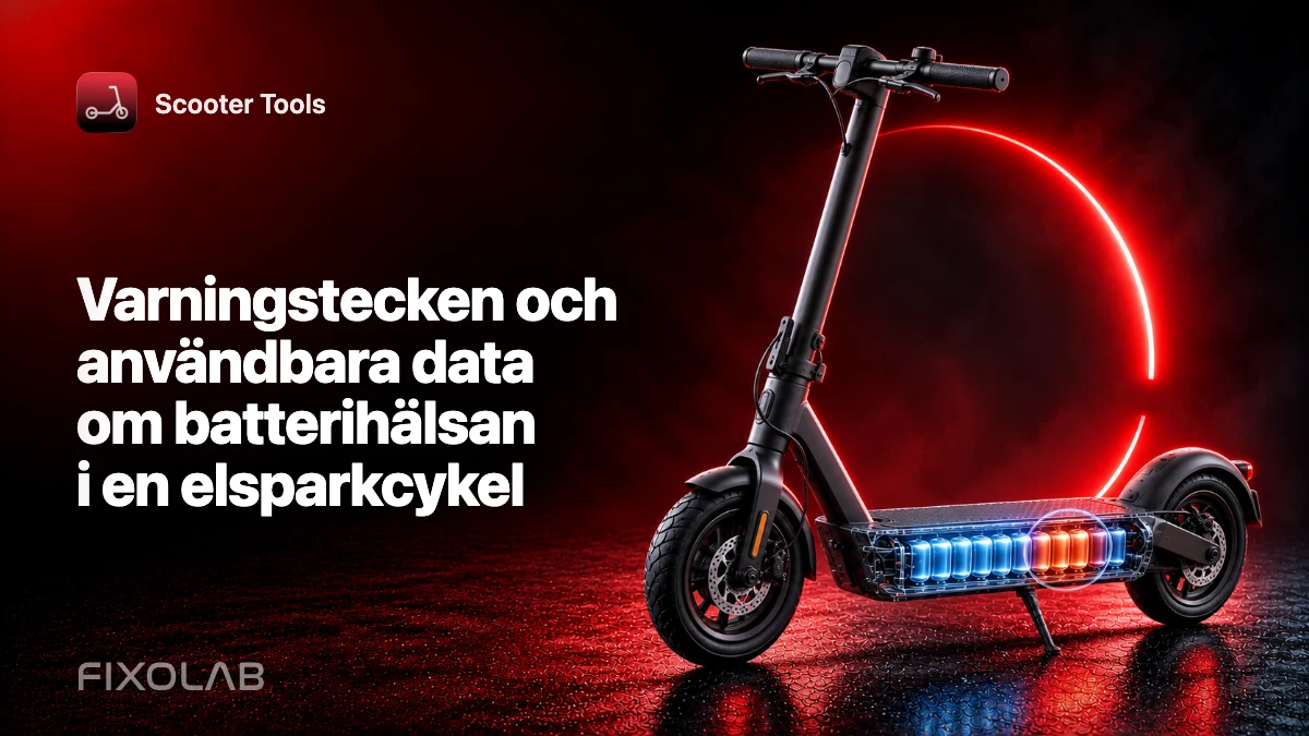Varningstecken och användbara data om batterihälsan i en elsparkcykel
