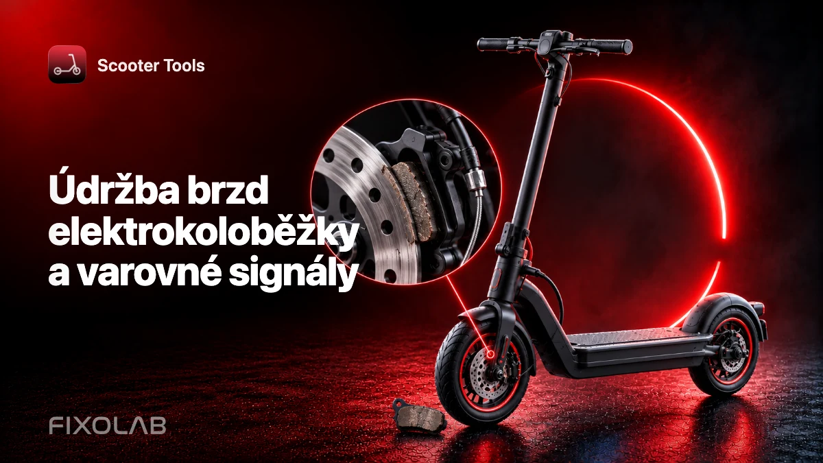 Údržba brzd elektrokoloběžky a varovné signály