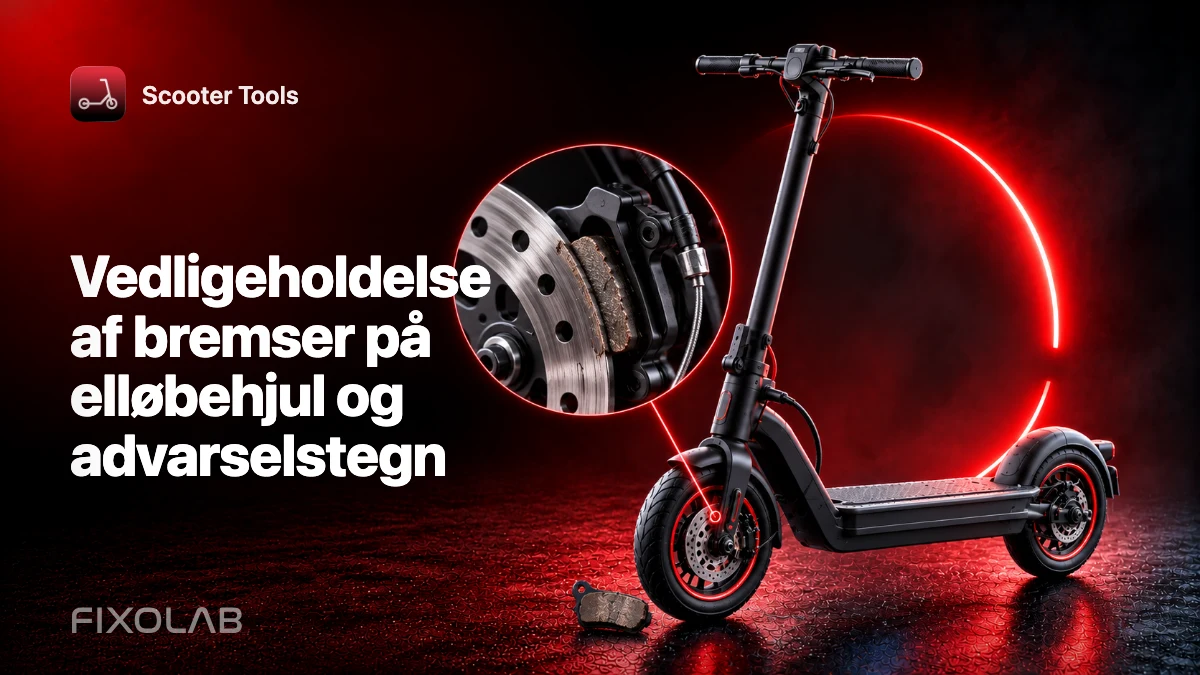 Vedligeholdelse af bremser på elløbehjul og advarselstegn Vedligeholdelse af bremser på elløbehjul og advarselstegn