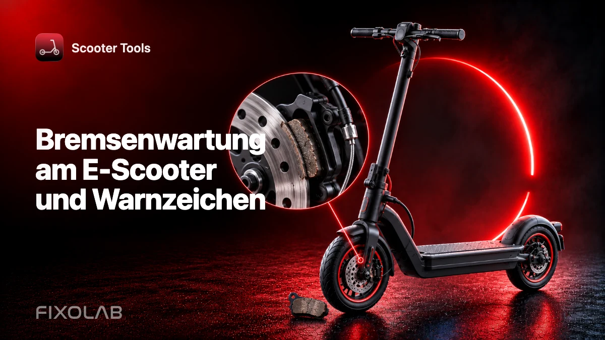 Bremsenwartung am E-Scooter und Warnzeichen Bremsenwartung am E-Scooter und Warnzeichen
