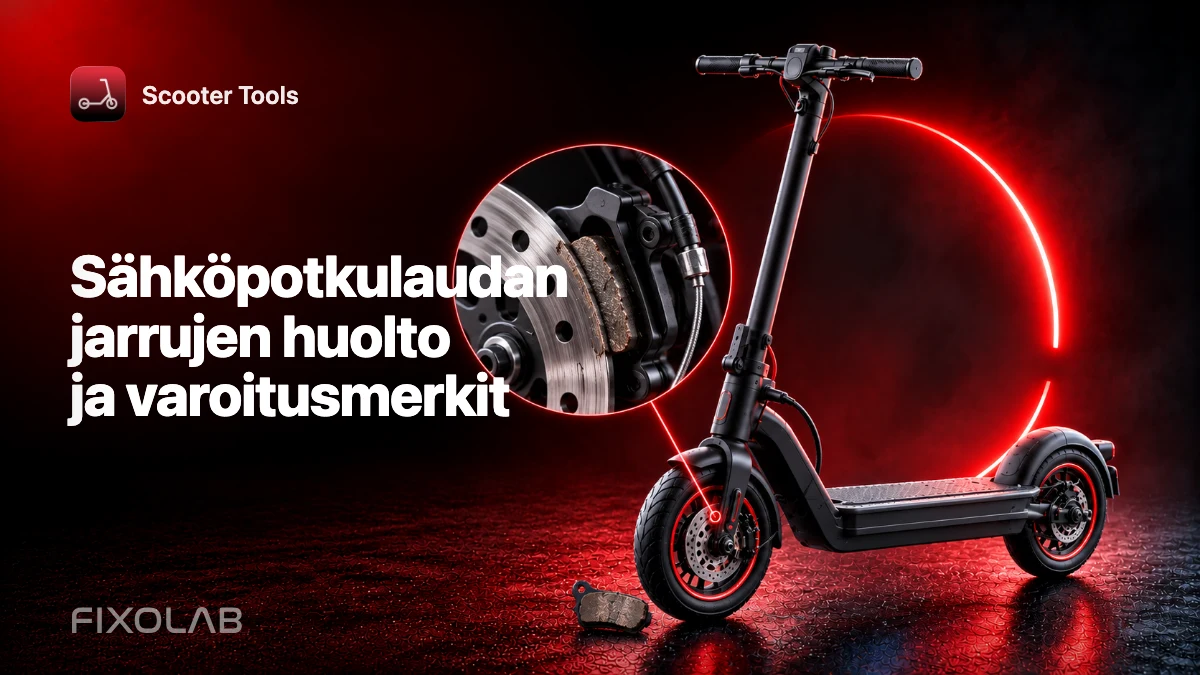 Sähköpotkulaudan jarrujen huolto ja varoitusmerkit Sähköpotkulaudan jarrujen huolto ja varoitusmerkit