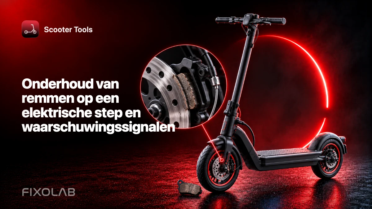 Onderhoud van remmen op een elektrische step en waarschuwingssignalen Onderhoud van remmen op een elektrische step en waarschuwingssignalen