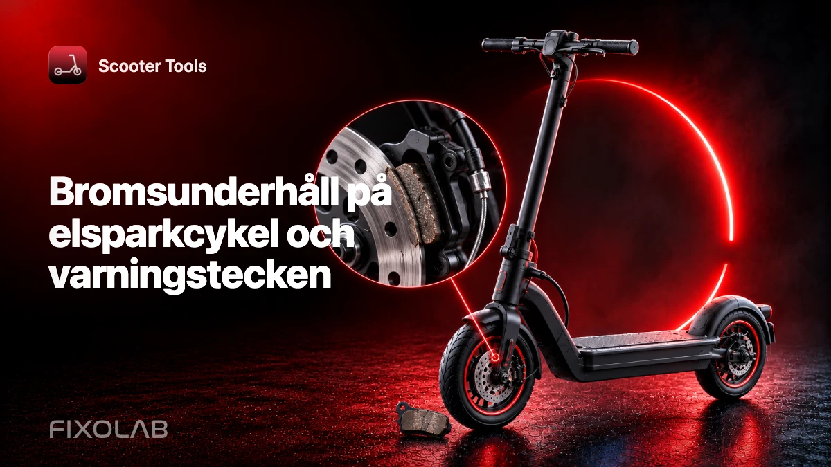 Bromsunderhåll på elsparkcykel och varningstecken