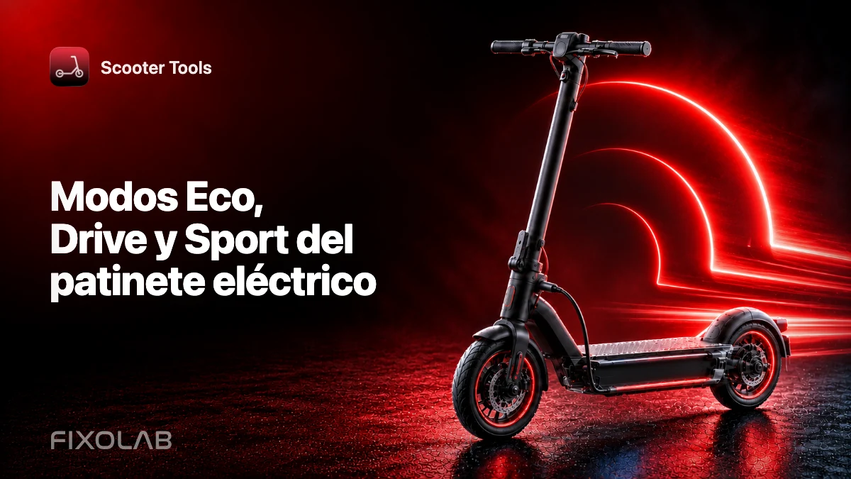 Modos Eco, Drive y Sport del patinete eléctrico