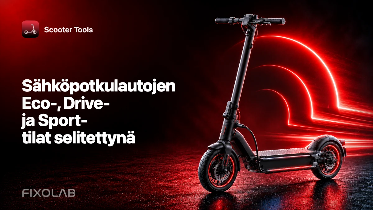 Sähköpotkulautojen Eco-, Drive- ja Sport-tilat selitettynä