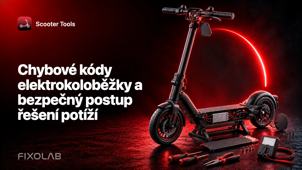 Chybové kódy elektrokoloběžky a bezpečný postup řešení potíží