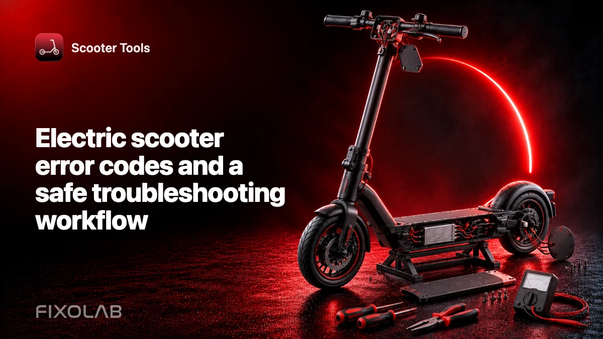 Electric scooter error codes and a safe troubleshooting workflow Electric scooter error codes and a safe troubleshooting workflow