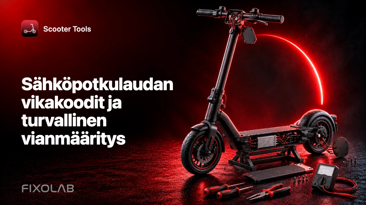 Sähköpotkulaudan vikakoodit ja turvallinen vianmääritys