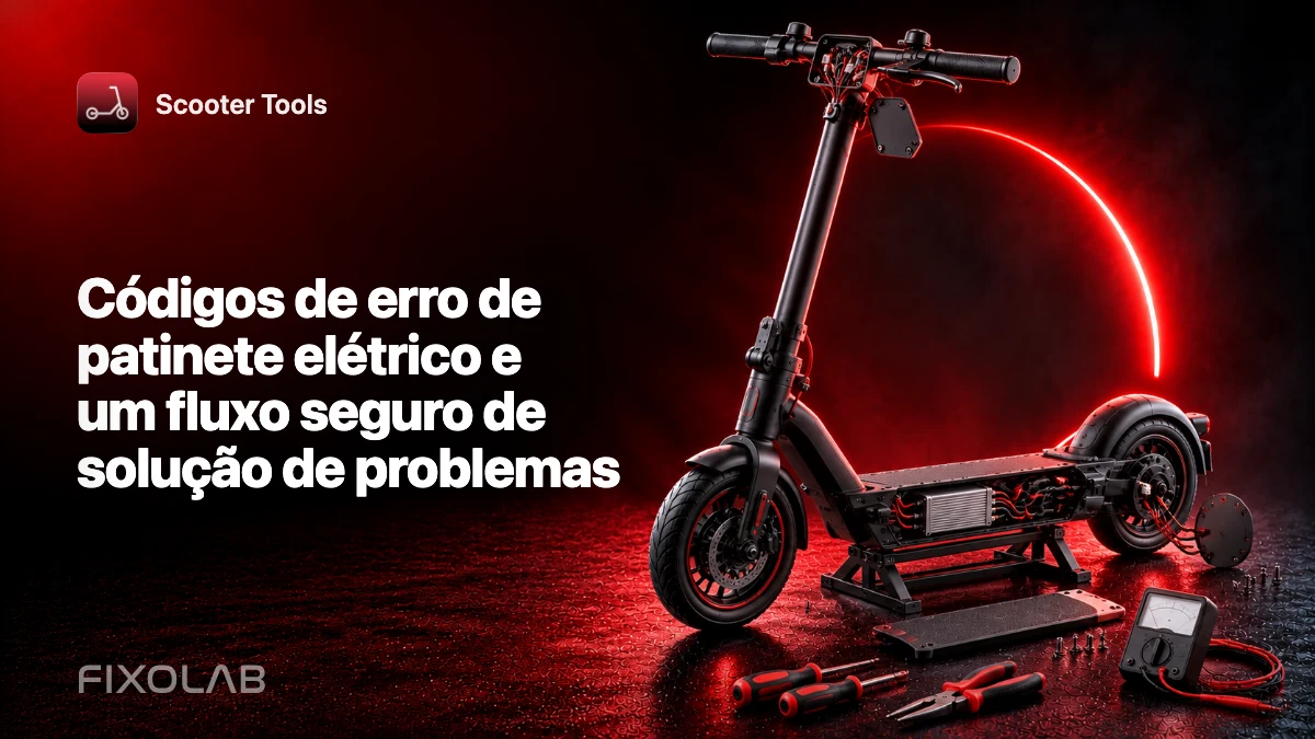 Códigos de erro de patinete elétrico e um fluxo seguro de solução de problemas