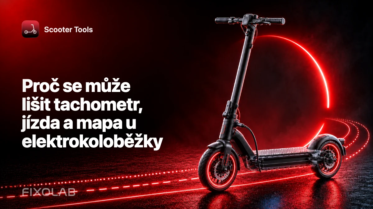 Proč se může lišit tachometr, jízda a mapa u elektrokoloběžky