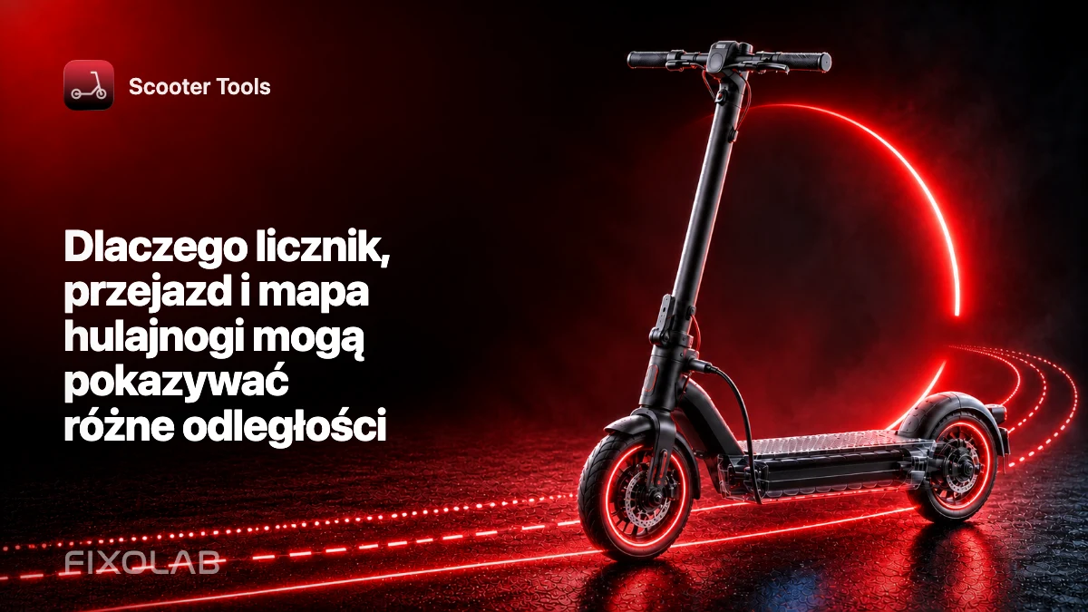 Dlaczego licznik, przejazd i mapa hulajnogi mogą pokazywać różne odległości