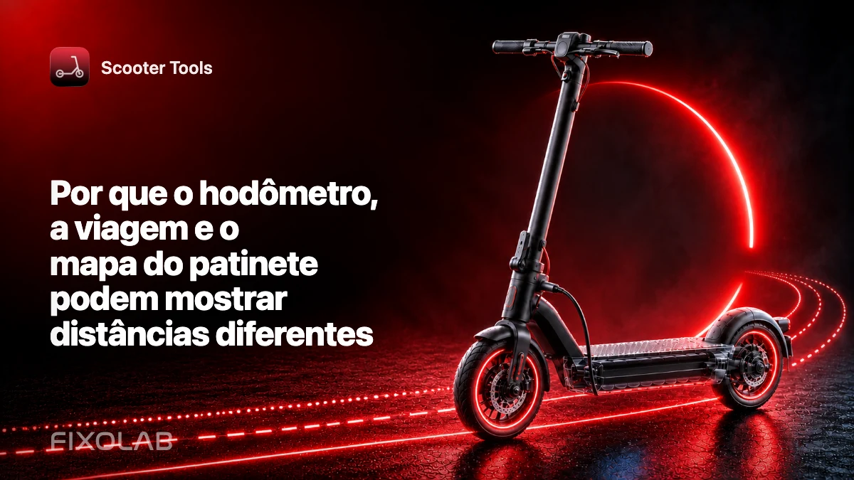 Por que o hodômetro, a viagem e o mapa do patinete podem mostrar distâncias diferentes