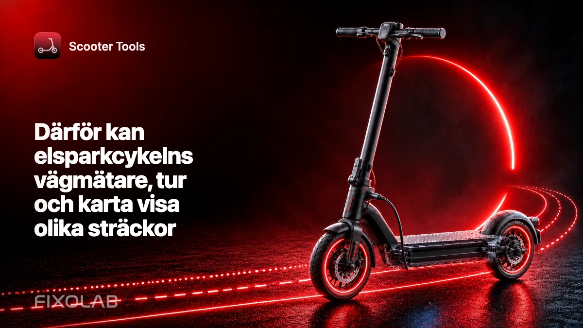 Därför kan elsparkcykelns vägmätare, tur och karta visa olika sträckor Därför kan elsparkcykelns vägmätare, tur och karta visa olika sträckor