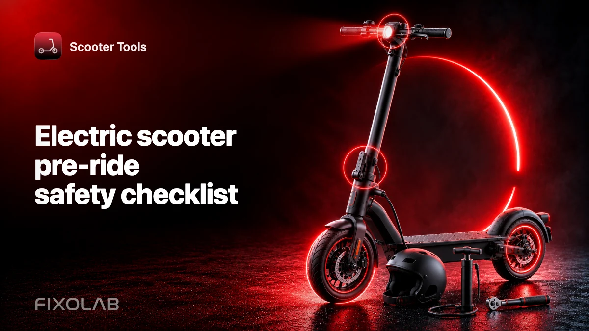 Electric scooter pre-ride safety checklist Electric scooter pre-ride safety checklist