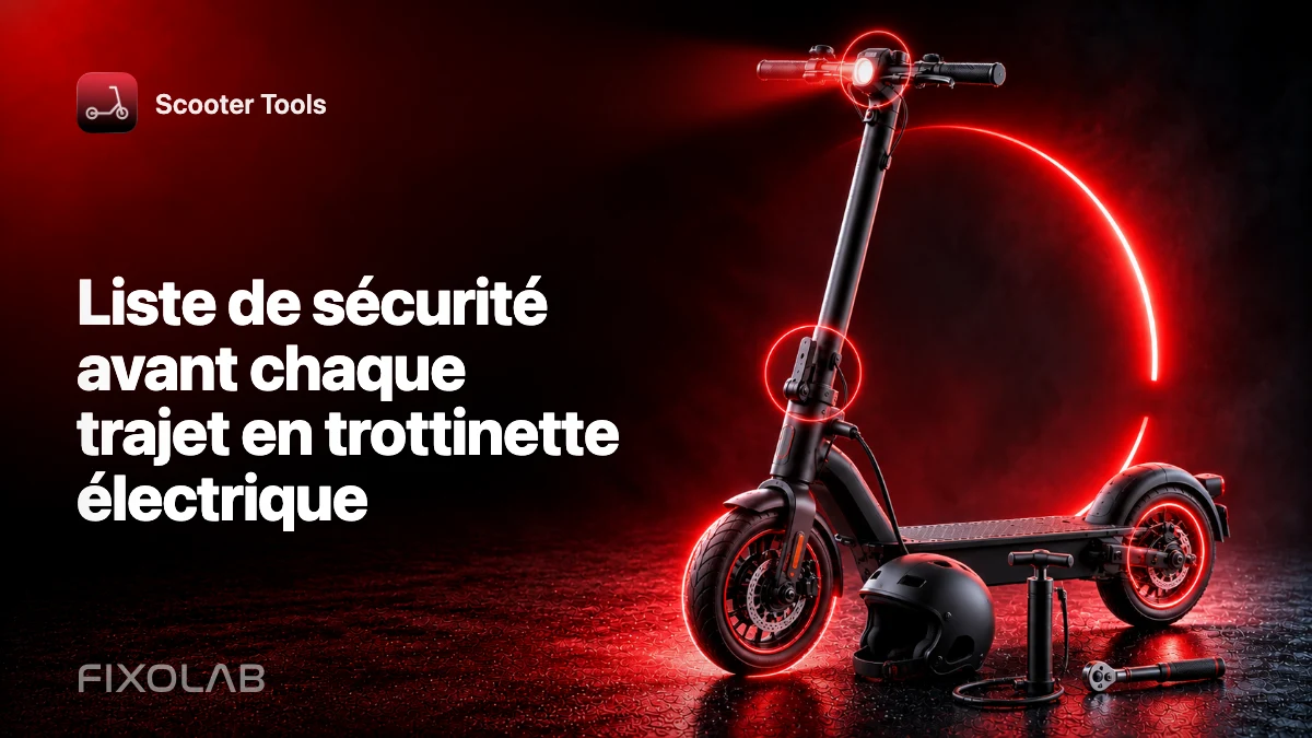Liste de sécurité avant chaque trajet en trottinette électrique